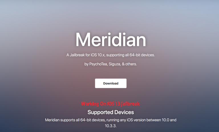 Meridian iOS 13 jailbreak