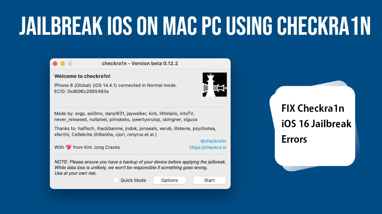 FIX Checkra1n iOS 16 Jailbreak Errors